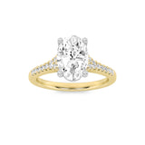 14K White Gold Lab Diamond Oval Solitaire Ring 1.5ct