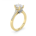 1.5CTW Oval Shaped Lab Grown Diamond (F/VS) Accented Two Tone Engagement Ring in 14K Gold