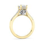 1.5CTW Oval Shaped Lab Grown Diamond (F/VS) Accented Two Tone Engagement Ring in 14K Gold