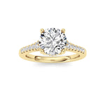 1.5CTW Round Shaped Lab Grown Diamond (F/VS) Accented Two Tone Engagement Ring in 14K Gold