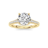 1.5CTW Round Shaped Lab Grown Diamond (F/VS) Accented Two Tone Engagement Ring in 14K Gold