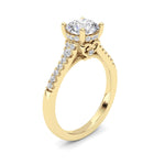 1.5CTW Round Shaped Lab Grown Diamond (F/VS) Accented Two Tone Engagement Ring in 14K Gold