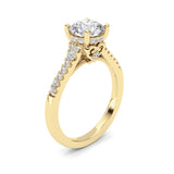 1.5CTW Round Shaped Lab Grown Diamond (F/VS) Accented Two Tone Engagement Ring in 14K Gold