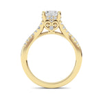 1.5CTW Round Shaped Lab Grown Diamond (F/VS) Accented Two Tone Engagement Ring in 14K Gold
