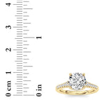 1.5CTW Round Shaped Lab Grown Diamond (F/VS) Accented Two Tone Engagement Ring in 14K Gold