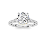 1.5CTW Round Shaped Lab Grown Diamond (F/VS) Accented Two Tone Engagement Ring in 14K Gold