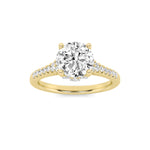 1.5CTW Round Shaped Lab Grown Diamond (G/VS) Accented Two Tone Engagement Ring in 14K Gold