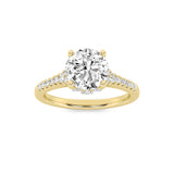 1.5CTW Round Shaped Lab Grown Diamond (G/VS) Accented Two Tone Engagement Ring in 14K Gold
