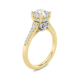 1.5CTW Round Shaped Lab Grown Diamond (G/VS) Accented Two Tone Engagement Ring in 14K Gold