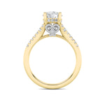 1.5CTW Round Shaped Lab Grown Diamond (G/VS) Accented Two Tone Engagement Ring in 14K Gold