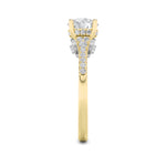 1.5CTW Round Shaped Lab Grown Diamond (G/VS) Accented Two Tone Engagement Ring in 14K Gold