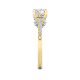 1.5CTW Round Shaped Lab Grown Diamond (G/VS) Accented Two Tone Engagement Ring in 14K Gold