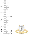 2.5CTW Emerald Shaped Lab Grown Diamond (G/VS) Knife Edge Shank Solitaire Engagement Ring in 14K Gold