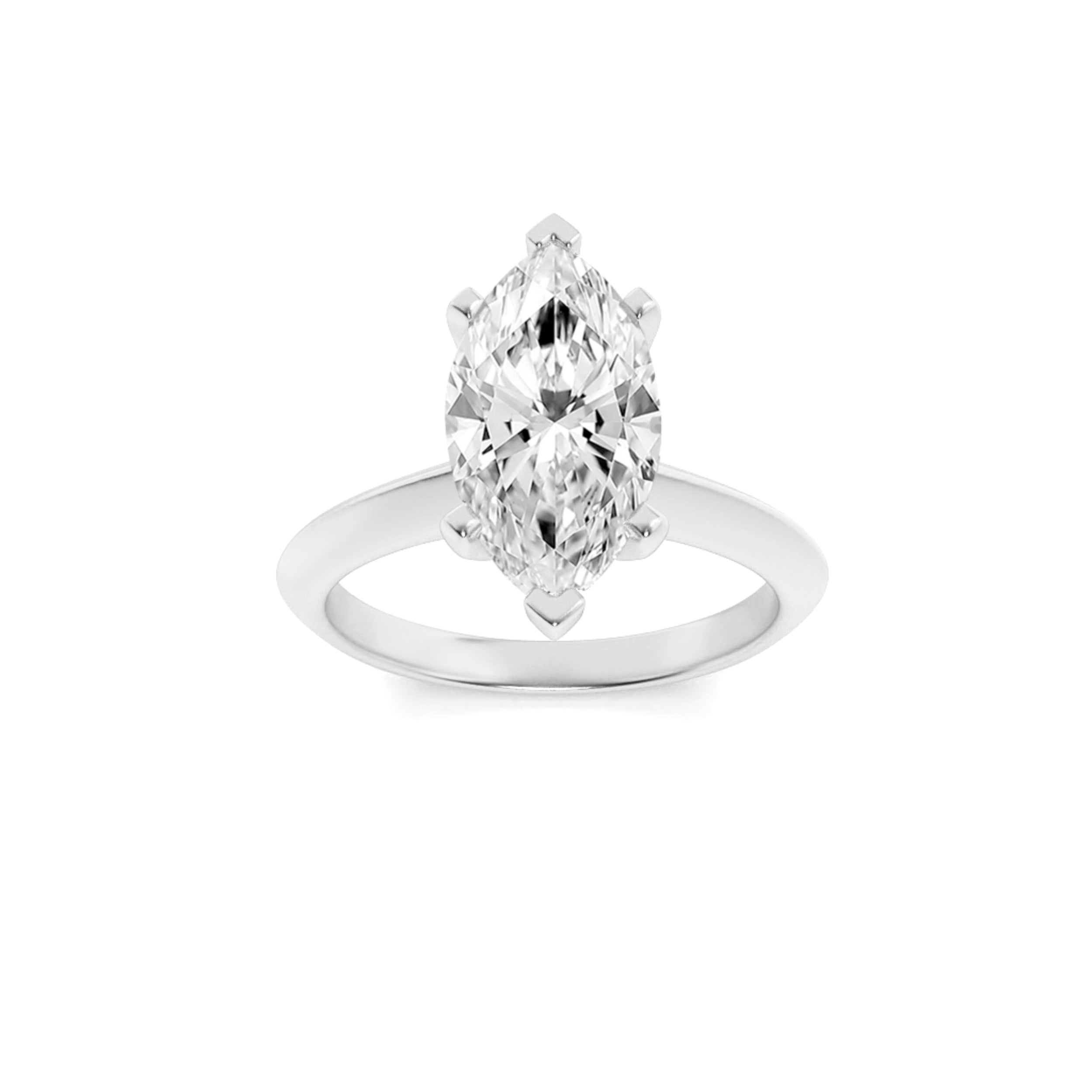 1CTW Marquise Shaped Lab Grown Diamond (F/VS) Knife Edge Shank Solitaire Engagement Ring in 14K Gold