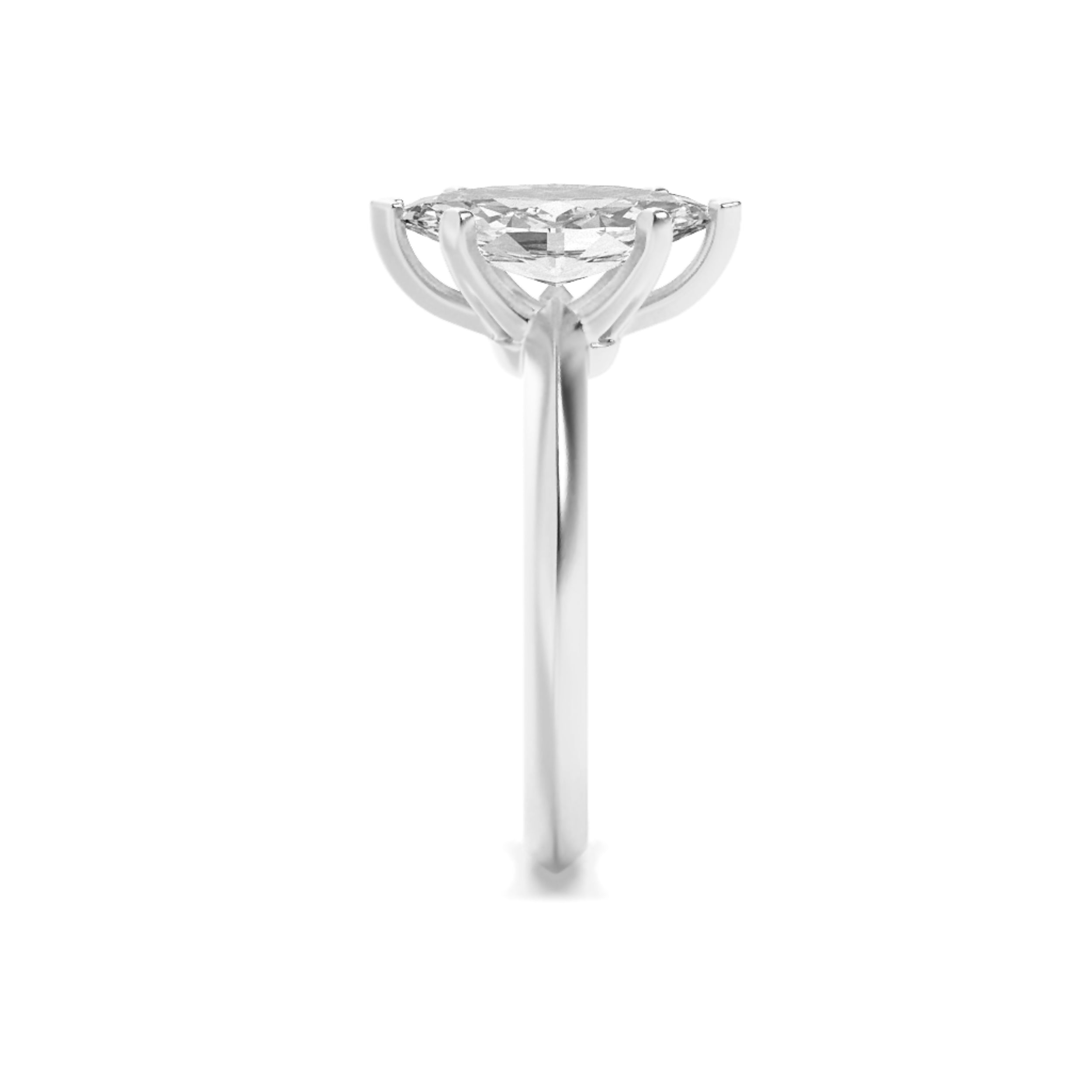 1.5CTW Marquise Shaped Lab Grown Diamond (F/VS) Knife Edge Shank Solitaire Engagement Ring in 14K Gold