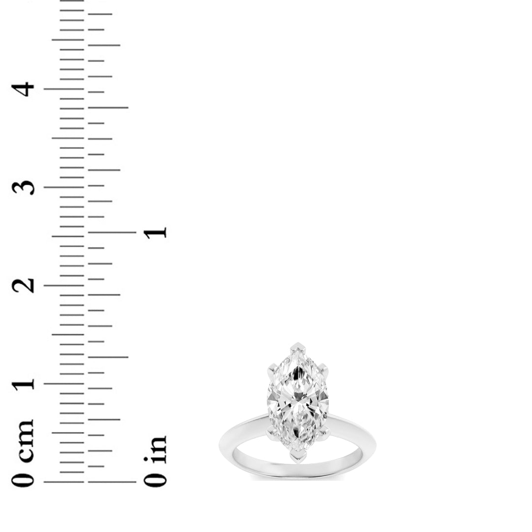2CTW Marquise Shaped Lab Grown Diamond (G/VS) Knife Edge Shank Solitaire Engagement Ring in 14K Gold