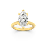 2CTW Marquise Shaped Lab Grown Diamond (F/VS) Knife Edge Shank Solitaire Engagement Ring in 14K Gold