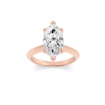 2CTW Marquise Shaped Lab Grown Diamond (F/VS) Knife Edge Shank Solitaire Engagement Ring in 14K Gold