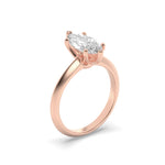 2CTW Marquise Shaped Lab Grown Diamond (F/VS) Knife Edge Shank Solitaire Engagement Ring in 14K Gold
