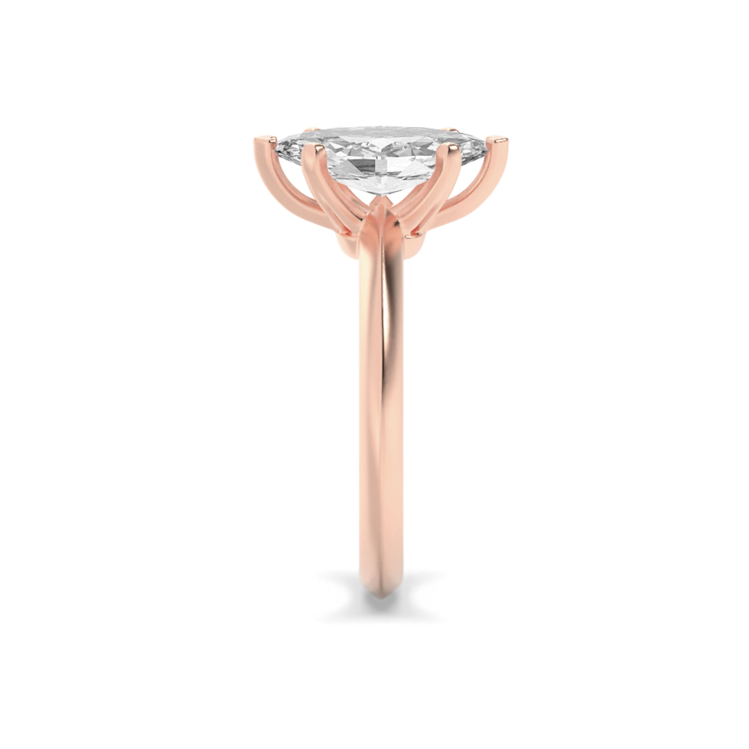 2CTW Marquise Shaped Lab Grown Diamond (F/VS) Knife Edge Shank Solitaire Engagement Ring in 14K Gold