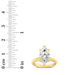 2.5CTW Marquise Shaped Lab Grown Diamond (F/VS) Knife Edge Shank Solitaire Engagement Ring in 14K Gold