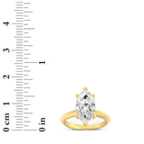2.5CTW Marquise Shaped Lab Grown Diamond (F/VS) Knife Edge Shank Solitaire Engagement Ring in 14K Gold