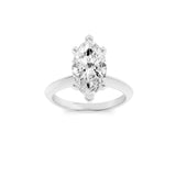 3CTW Marquise Shaped Lab Grown Diamond (F/VS) Knife Edge Shank Solitaire Engagement Ring in 14K Gold