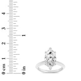 3CTW Marquise Shaped Lab Grown Diamond (F/VS) Knife Edge Shank Solitaire Engagement Ring in 14K Gold