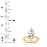 3CTW Marquise Shaped Lab Grown Diamond (F/VS) Knife Edge Shank Solitaire Engagement Ring in 14K Gold