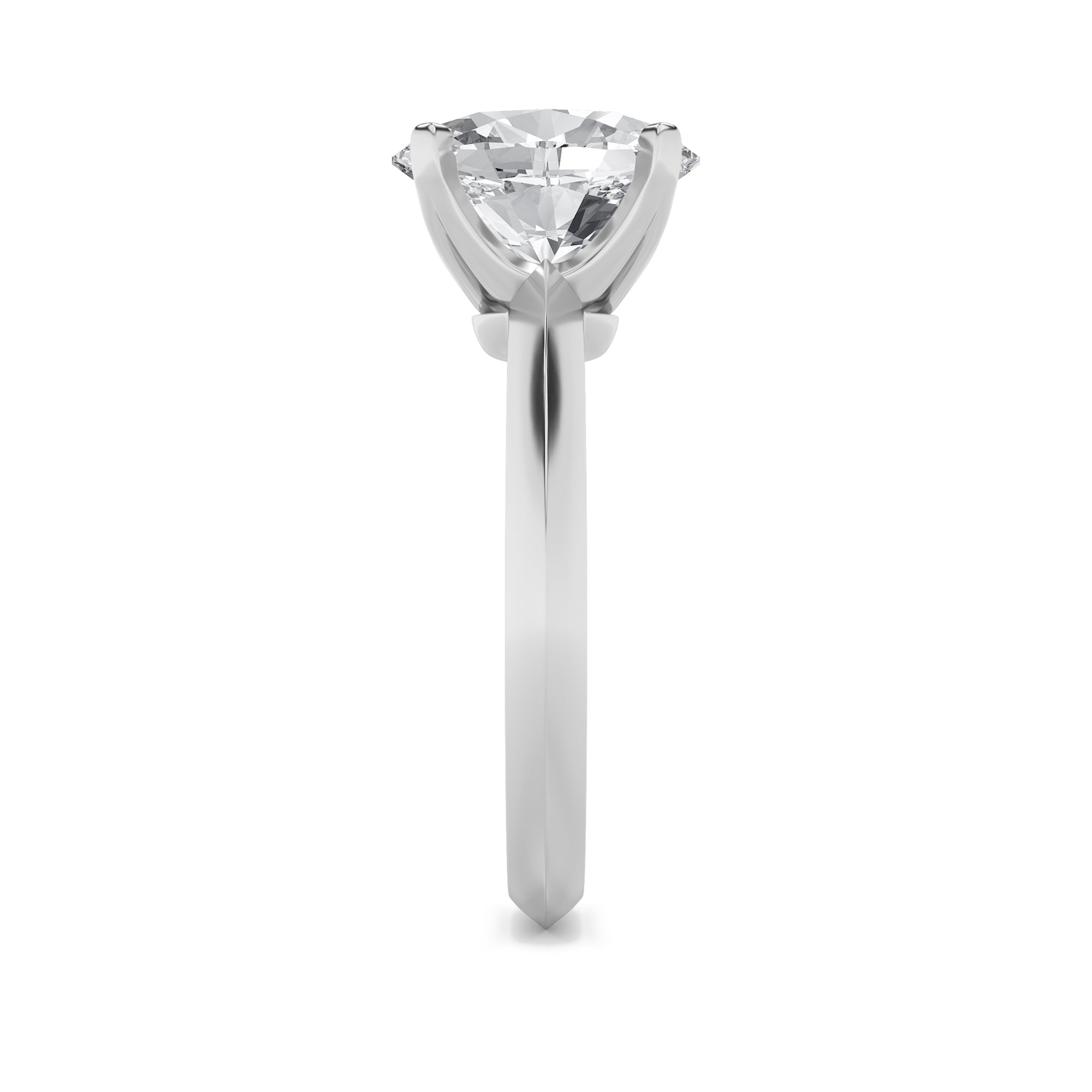 1CTW Oval Shaped Lab Grown Diamond (F/VS) Knife Edge Shank Solitaire Engagement Ring in 14K Gold