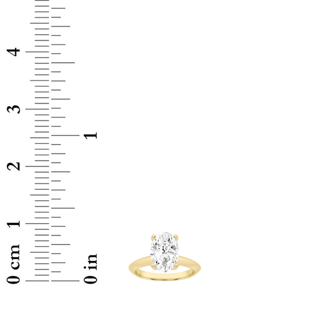 1CTW Oval Shaped Lab Grown Diamond (F/VS) Knife Edge Shank Solitaire Engagement Ring in 14K Gold
