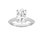 2CTW Oval Shaped Lab Grown Diamond (F/VS) Knife Edge Shank Solitaire Engagement Ring in 14K Gold