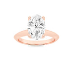2Cttw Oval Shaped Lab Grown Diamond (F/VS) Knife Edge Shank Solitaire Engagement Ring in 14K Gold