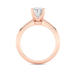 2Cttw Oval Shaped Lab Grown Diamond (F/VS) Knife Edge Shank Solitaire Engagement Ring in 14K Gold