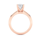 2Cttw Oval Shaped Lab Grown Diamond (F/VS) Knife Edge Shank Solitaire Engagement Ring in 14K Gold