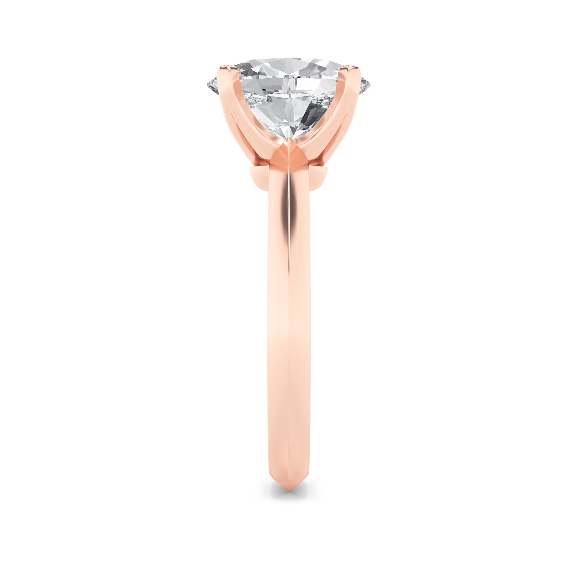 2Cttw Oval Shaped Lab Grown Diamond (F/VS) Knife Edge Shank Solitaire Engagement Ring in 14K Gold