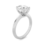 3CTW Oval Shaped Lab Grown Diamond (F/VS) Knife Edge Shank Solitaire Engagement Ring in 14K Gold