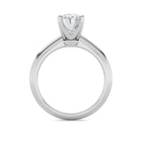 3CTW Oval Shaped Lab Grown Diamond (F/VS) Knife Edge Shank Solitaire Engagement Ring in 14K Gold