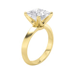 1CTW Princess Shaped Lab Grown Diamond (F/VS) Knife Edge Shank Solitaire Engagement Ring in 14K Gold