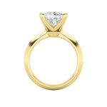 1CTW Princess Shaped Lab Grown Diamond (F/VS) Knife Edge Shank Solitaire Engagement Ring in 14K Gold