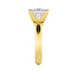 1CTW Princess Shaped Lab Grown Diamond (F/VS) Knife Edge Shank Solitaire Engagement Ring in 14K Gold