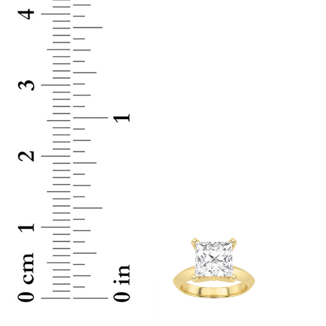 1CTW Princess Shaped Lab Grown Diamond (F/VS) Knife Edge Shank Solitaire Engagement Ring in 14K Gold