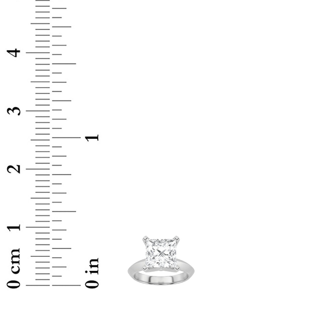 2CTW Princess Shaped Lab Grown Diamond (F/VS) Knife Edge Shank Solitaire Engagement Ring in 14K Gold