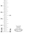3CTW Princess Shaped Lab Grown Diamond (F/VS) Knife Edge Shank Solitaire Engagement Ring in 14K Gold