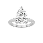 1CTW Pear Shaped Lab Grown Diamond (F/VS) Knife Edge Shank Solitaire Engagement Ring in 14K Gold