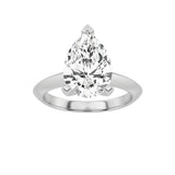 1CTW Pear Shaped Lab Grown Diamond (F/VS) Knife Edge Shank Solitaire Engagement Ring in 14K Gold
