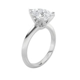 1CTW Pear Shaped Lab Grown Diamond (F/VS) Knife Edge Shank Solitaire Engagement Ring in 14K Gold