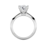 1CTW Pear Shaped Lab Grown Diamond (F/VS) Knife Edge Shank Solitaire Engagement Ring in 14K Gold