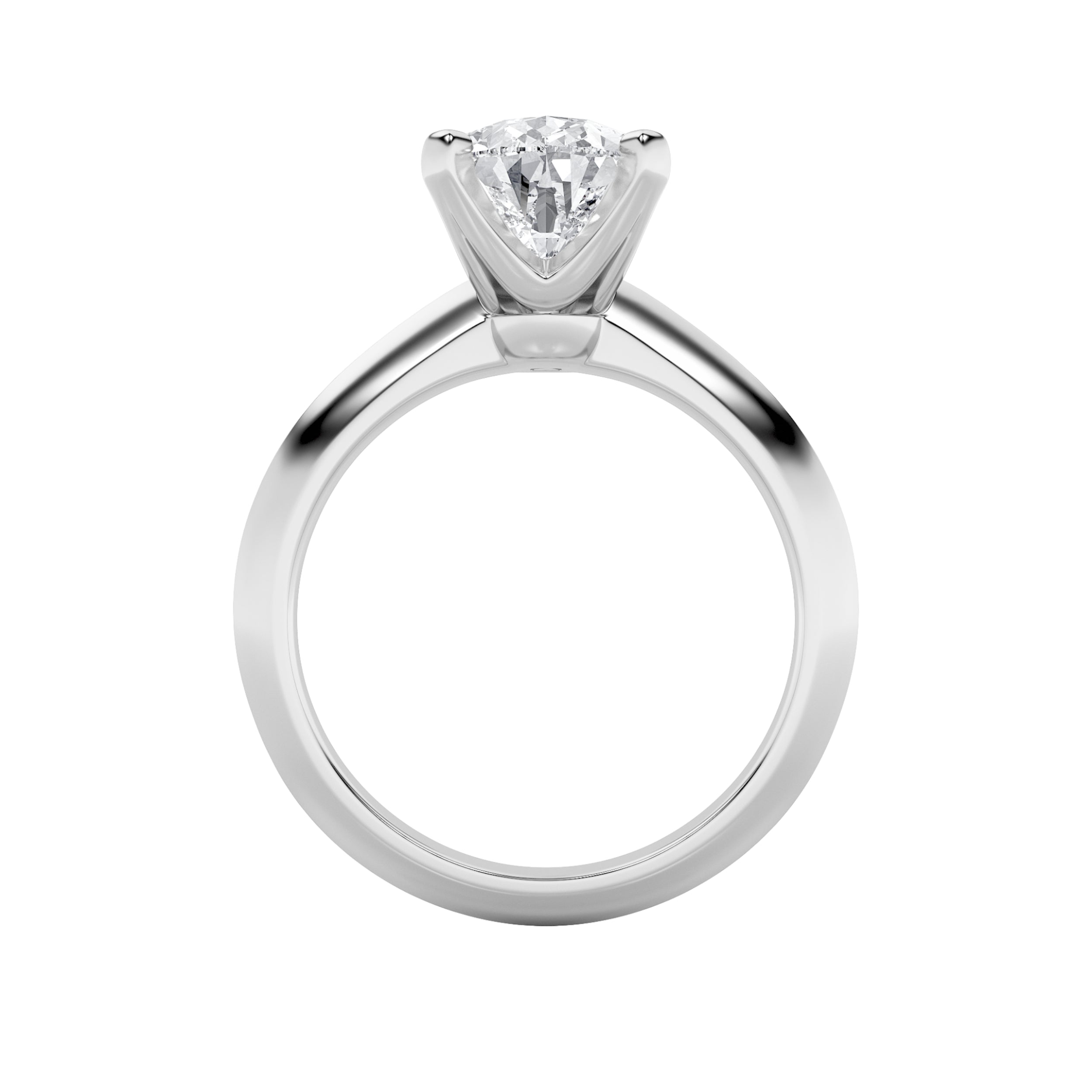 1CTW Pear Shaped Lab Grown Diamond (F/VS) Knife Edge Shank Solitaire Engagement Ring in 14K Gold
