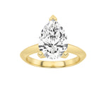 2CTW Pear Shaped Lab Grown Diamond (F/VS) Knife Edge Shank Solitaire Engagement Ring in 14K Gold